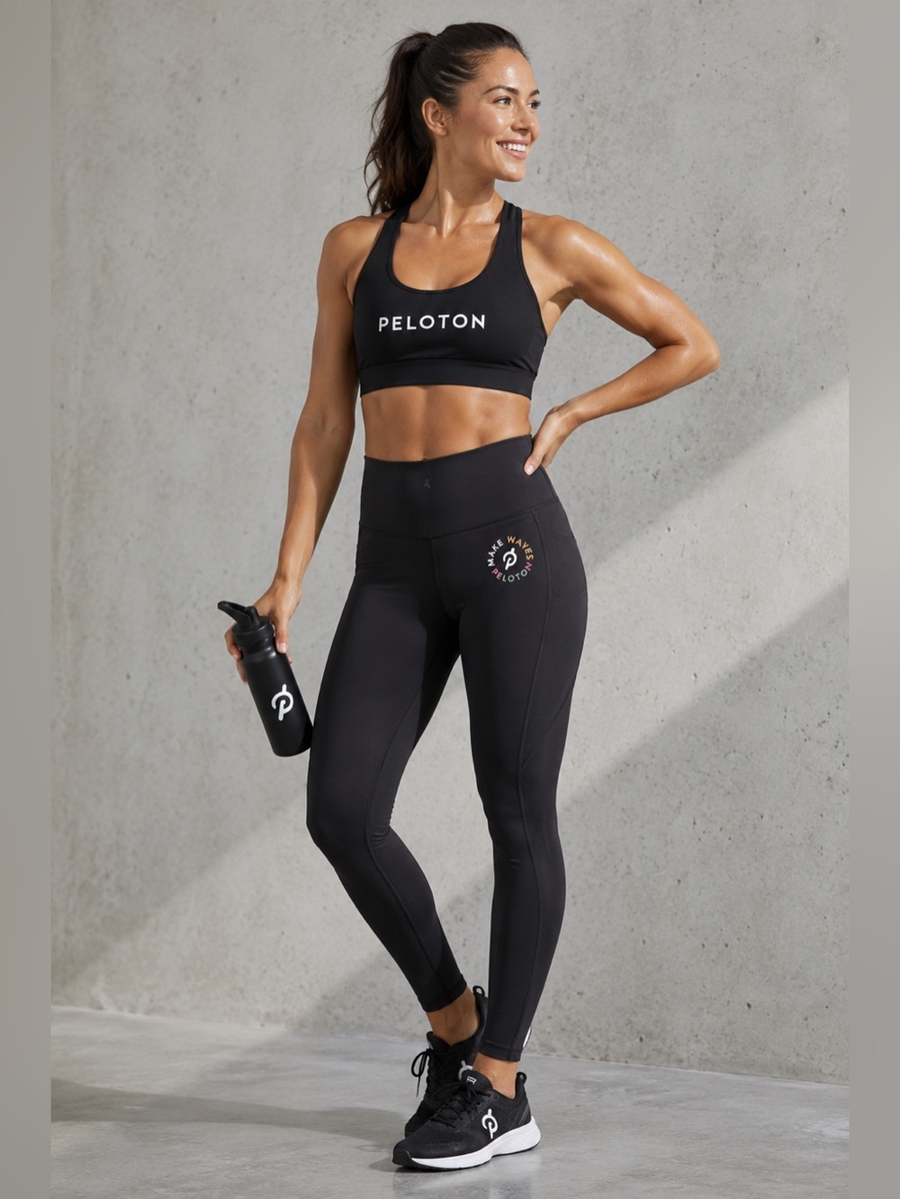 Peloton Make Waves High Rise Pocket Leggings Black Size L